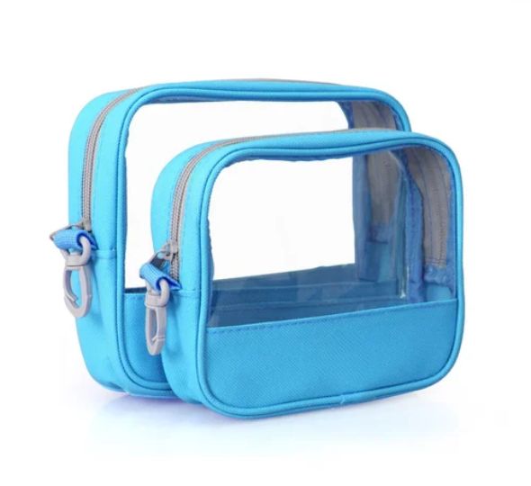 Blue pvc zipper bags