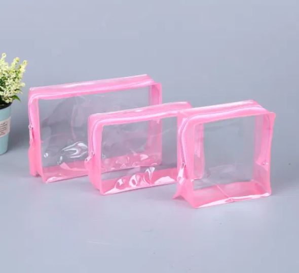 Pink Pvc zipper bags